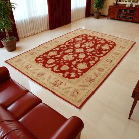 Ziegler wollteppich rot-beige 202x293 wohnzimmer teppich