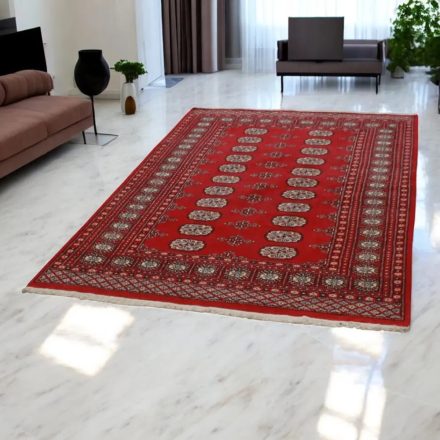 Teppich Pakistan rot Buchara 141x210 handgeknüpfter Orientteppich
