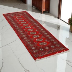   Teppich Läufer burgundy Buchara 65x176 handgeknüpfter pakistanischer Teppich