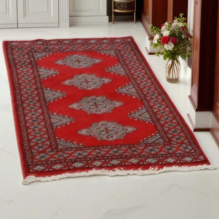 Teppich Pakistan rot Jaldar 77x124 handgeknüpfter Orientteppich