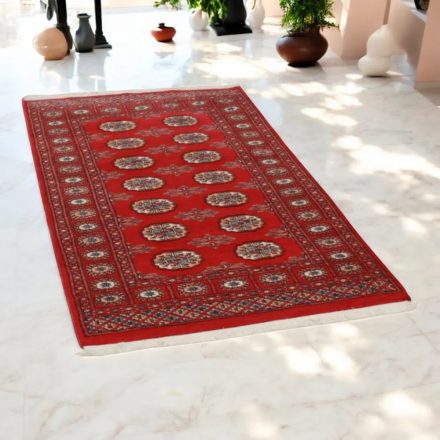 Teppich Pakistan burgundy Buchara 92x152 handgeknüpfter Orientteppich