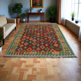 Kelim teppich Chobi 199x295 handgewebter Kelim teppich