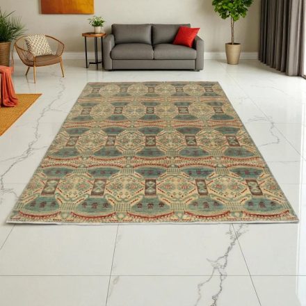 Ikat modern orientteppich 293x203 handgeknüpfter wohnzimmer teppich