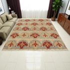 Ikat modern orientteppich 278x206 handgeknüpfter wohnzimmer teppich