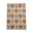 Ikat modern orientteppich 278x206 handgeknüpfter wohnzimmer teppich