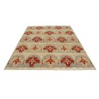 Ikat modern orientteppich 278x206 handgeknüpfter wohnzimmer teppich