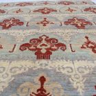 Ikat modern orientteppich 278x206 handgeknüpfter wohnzimmer teppich