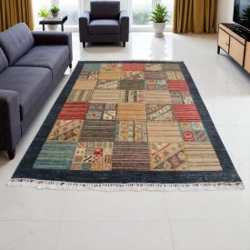   Ikat modern orientteppich 295x196 handgeknüpfter wohnzimmer teppich