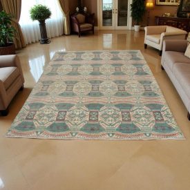   Ikat modern orientteppich 287x211 handgeknüpfter wohnzimmer teppich