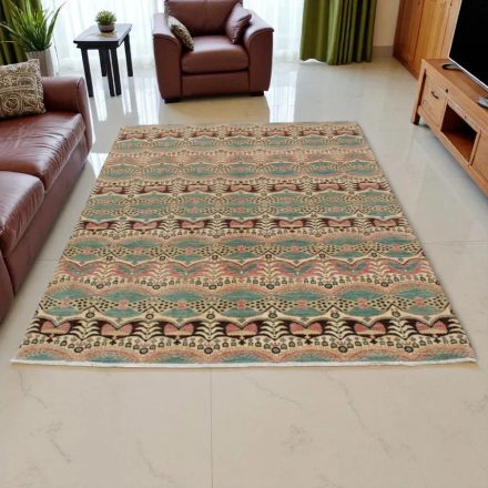 Ikat modern orientteppich 227x172 handgeknüpfter wohnzimmer teppich