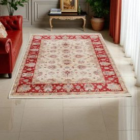   Ziegler Wollteppich beige-bordeaux 200x149 handgefertigter Teppich