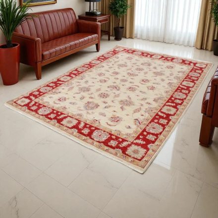 Ziegler Teppich beige-bordeaux 246x177 handgefertigter Teppich