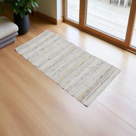 Gewebter Teppich natur Rustic 65 x130 dicker teppich