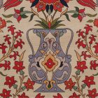 Dekokissen cremefarben 45x45 cm – Orientalische Vase