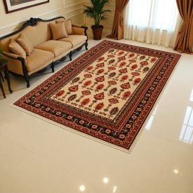   Klassischer Teppich beige 150x225 Wohnzimmer teppich mit orient muster