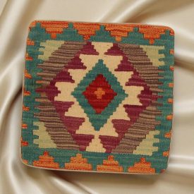 Handgewebter Kelim Kissenbezug 45x45 afghanisches Dekokissen