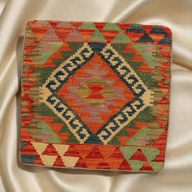 Afghanisches Kelim Kissenbezug 45x45 handgewebtes Kissen