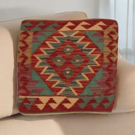 Handgewebter Kelim Kissenbezug 45x45 afghanisches Dekokissen