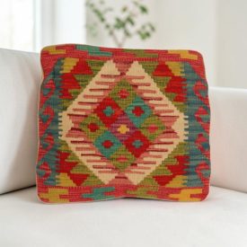 Authentisches Kilim Kissenbezug 40x40 handgewebtes Kissen