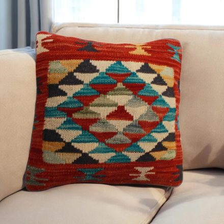 Afghanisches Kelim Kissenbezug 45x45 handgewebtes Kissen