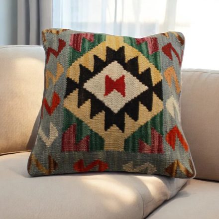 Handgewebter Kelim Kissenbezug 45x45 afghanisches Dekokissen