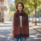 Eleganter Damenschal 215x105 mauve-blau dünner Damenschal