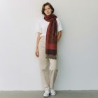 Eleganter Schal mauve-grün 215x105 Damenschal dünn