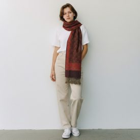 Eleganter Schal mauve-grün 215x105 Damenschal dünn