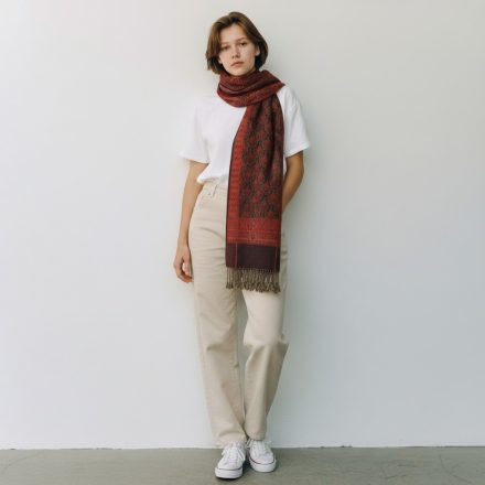 Eleganter Schal mauve-grün 215x105 Damenschal dünn