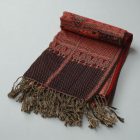 Orientalisch gemusterter Schal 215x105 mauve-braun Baumwolle Schal