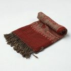 Damenschal grau-burgunderrot 215x105 eleganter Damenschal aus Baumwolle