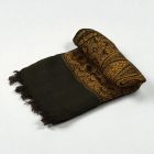 Schal schwarz-gold 215x105 großer Damen Tuch aus Baumwolle