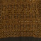 Schal schwarz-gold 215x105 großer Damen Tuch aus Baumwolle