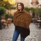 Schal schwarz-gold 215x105 eleganter Damen Tuch aus Baumwolle