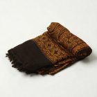 Schal schwarz-gold 215x105 eleganter Damen Tuch aus Baumwolle