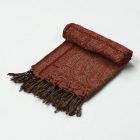 Eleganter Damenschal 215x105 burgund-beige mit authentischem Muster