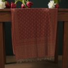 Eleganter Damenschal 215x105 burgund-beige mit authentischem Muster