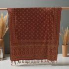 Eleganter Damen Tuch 215x105 burgunderrot Baumwolle Schal