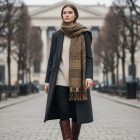 Eleganter Schal dunkelgrün 215x105 dünner Damen Tuch