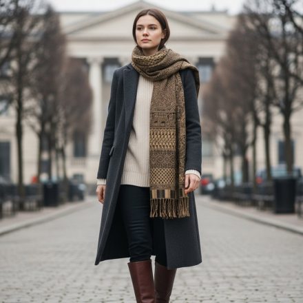 Eleganter Schal dunkelgrün 215x105 dünner Damen Tuch