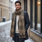 Eleganter Schal dunkelgrün 215x105 dünner Damen Tuch