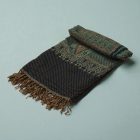 Orientalischer Schal 215x105 grün-blau Schal aus Baumwolle