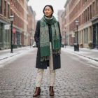 Orientalischer Schal 215x105 grün Baumwolle Schal