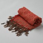 Schal 215x105 großer roter Damenschal aus Baumwolle