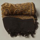 Eleganter Schal gold-schwarz 215x105 dünner Damenschal