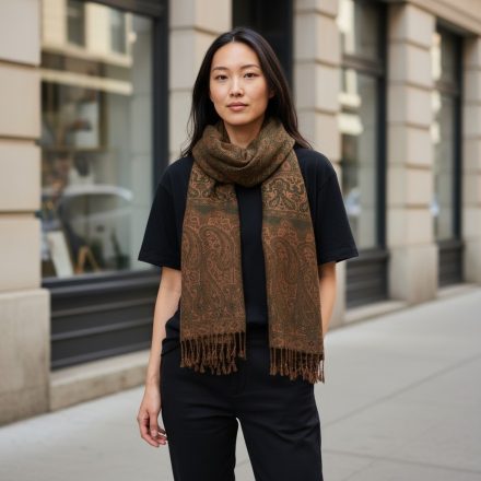 Großer Schal dunkelgrün 215x105 großer Damenschal