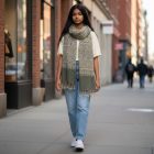 Damen Stola grau 215x105 eleganter Damen Schal