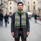 Großer Schal grün 215x105 großes Tuch für Damen und Herren