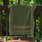 Großer Schal grün 215x105 großes Tuch für Damen und Herren